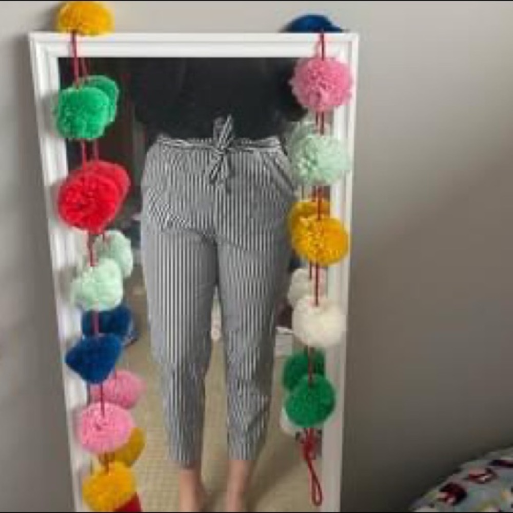 ZARA stripped black and white pants